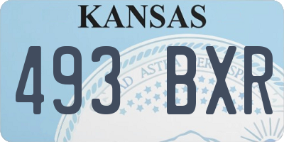 KS license plate 493BXR