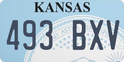 KS license plate 493BXV