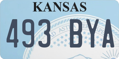 KS license plate 493BYA