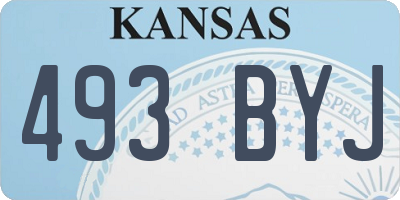 KS license plate 493BYJ