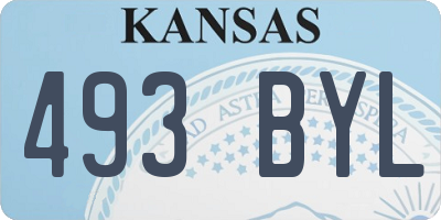 KS license plate 493BYL
