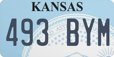 KS license plate 493BYM