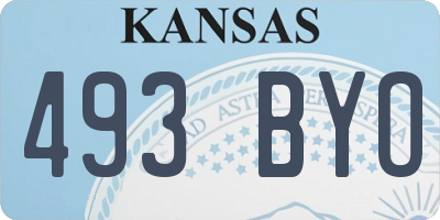 KS license plate 493BYO