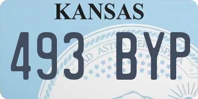 KS license plate 493BYP