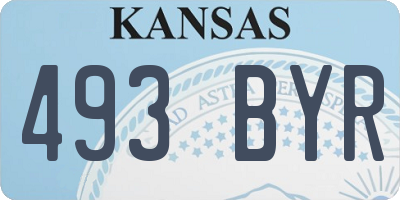 KS license plate 493BYR