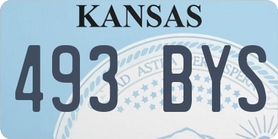 KS license plate 493BYS
