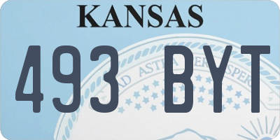 KS license plate 493BYT