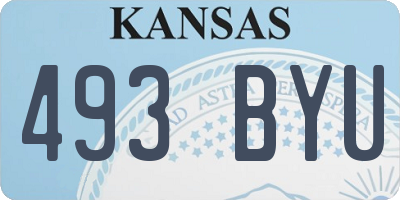 KS license plate 493BYU