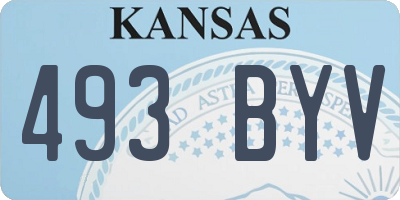 KS license plate 493BYV