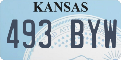 KS license plate 493BYW