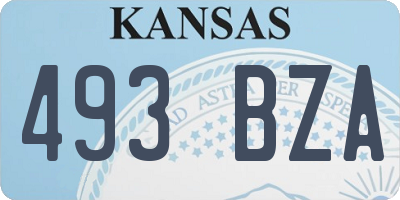 KS license plate 493BZA