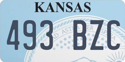 KS license plate 493BZC