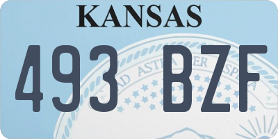 KS license plate 493BZF