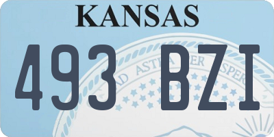 KS license plate 493BZI
