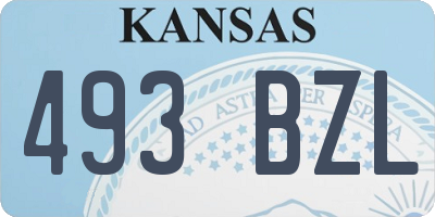 KS license plate 493BZL