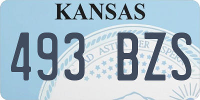 KS license plate 493BZS