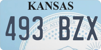 KS license plate 493BZX