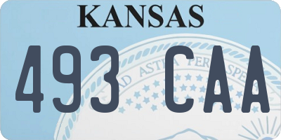 KS license plate 493CAA