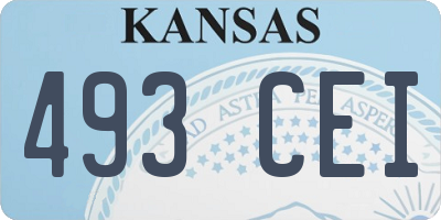 KS license plate 493CEI