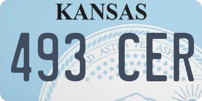 KS license plate 493CER