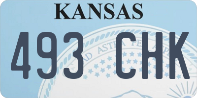 KS license plate 493CHK