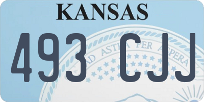 KS license plate 493CJJ