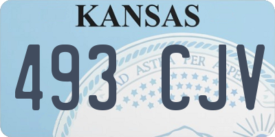 KS license plate 493CJV