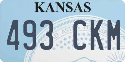 KS license plate 493CKM