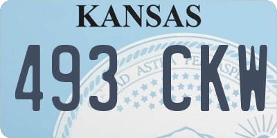 KS license plate 493CKW