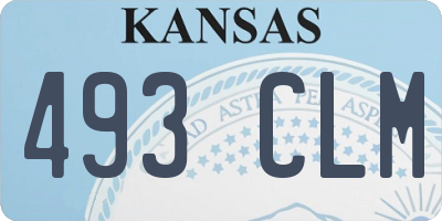 KS license plate 493CLM