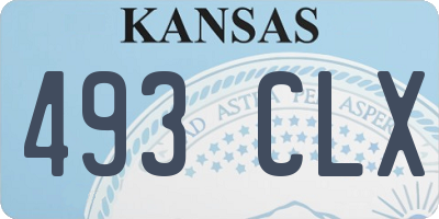 KS license plate 493CLX