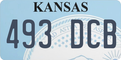 KS license plate 493DCB