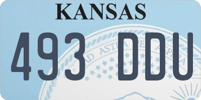 KS license plate 493DDU