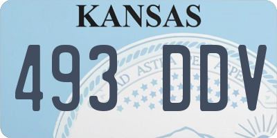 KS license plate 493DDV