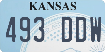 KS license plate 493DDW