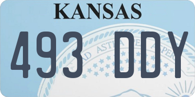 KS license plate 493DDY