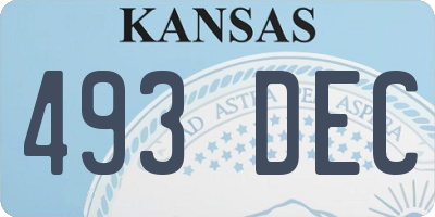 KS license plate 493DEC