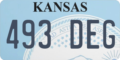 KS license plate 493DEG