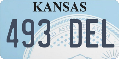 KS license plate 493DEL