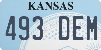 KS license plate 493DEM