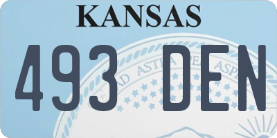 KS license plate 493DEN