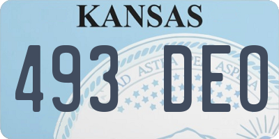 KS license plate 493DEO