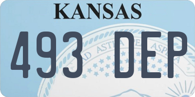 KS license plate 493DEP