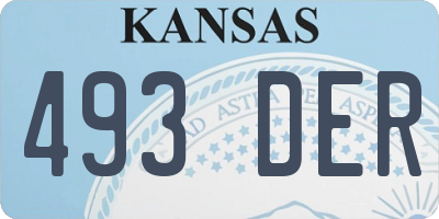 KS license plate 493DER