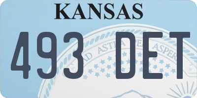 KS license plate 493DET