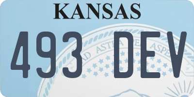 KS license plate 493DEV