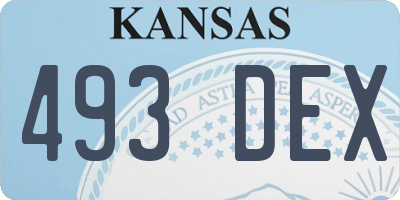KS license plate 493DEX