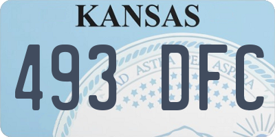 KS license plate 493DFC