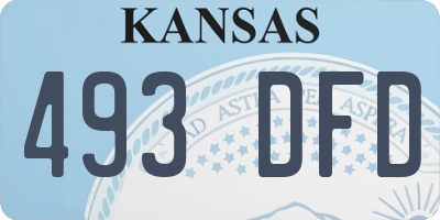 KS license plate 493DFD