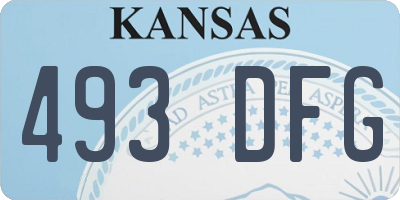KS license plate 493DFG